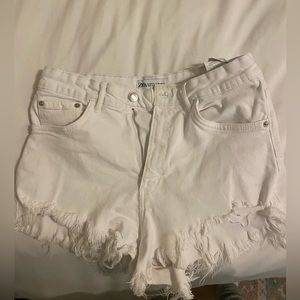 White Zara denim shorts